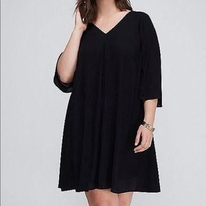 Lane Bryant strapping back swing black dress